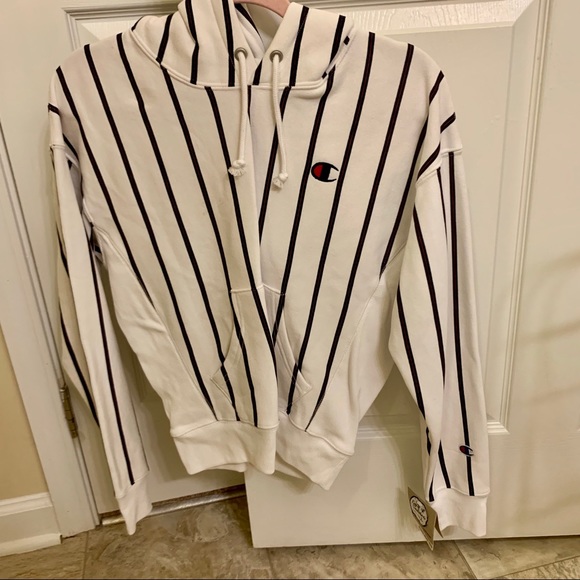 Champion Striped Hoodie NWT small - Picture 2 of 7